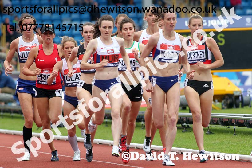 Womens 1500 metres, British Championships, Birmingham. Photo: David T. Hewitson/Sports for All Pics